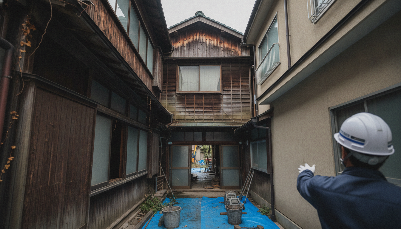 ケース2 敷地いっぱいに家が建っている場合